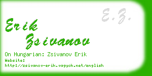 erik zsivanov business card